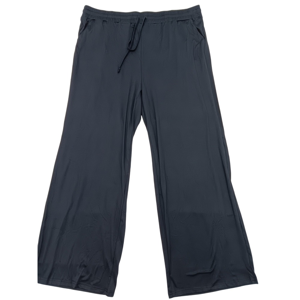 Sarin Mathews Navy Blue Wide Leg Lounge Pants Elastic Waist Pockets New 4X